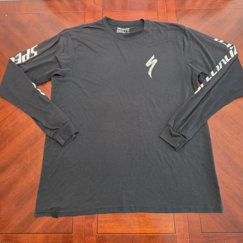 Specialized Shirt Mens XL Black Long Sleeve Graphic Logo Cycling Bike MTB Tee